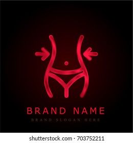 Fitness red chromium metallic logo