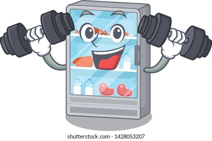 Fitness refrigerator isolated with in the character
