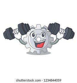 Fitness roda gear simple image on cartoon