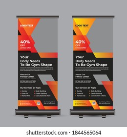 Fitness Roll Up Banner abstract template
Vector Design.