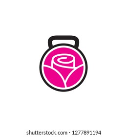 fitness rose logo icon vector
