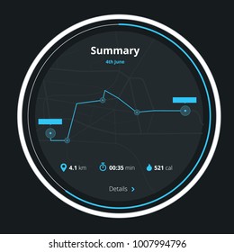 Fitness Run Application. Vector illustration