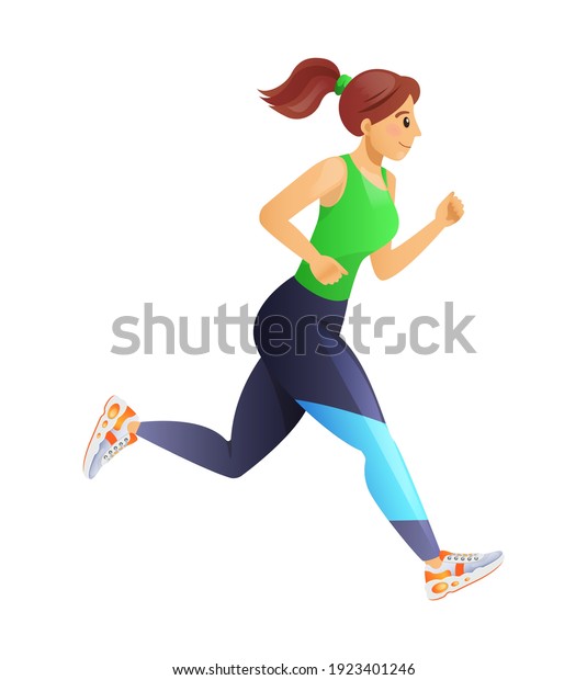 Fitness Running Girl Running Gear Women Stock Vector (Royalty Free ...