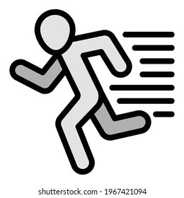 Fitness running icon. Outline Fitness running vector icon for web design isolated on white background