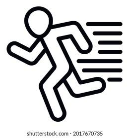 Fitness-Laufsymbol. Outline Fitness mit Vektorsymbol für Webdesign einzeln auf weißem Hintergrund