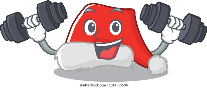 Fitness santa hat isolated in the mascot