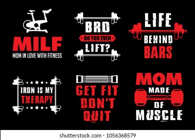 Fitness Saying & quotes. 100% vector ready for print, Best for t-shirt, sticker, poster/frame, mug, Pillow, phone & laptop cases.