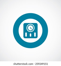fitness scales icon bold blue circle border, white background  
