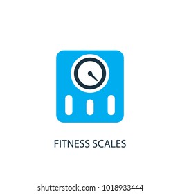 Fitness scales icon. Logo element illustration. Fitness scales symbol design from 2 colored collection. Simple Fitness scales concept. Can be used in web and mobile