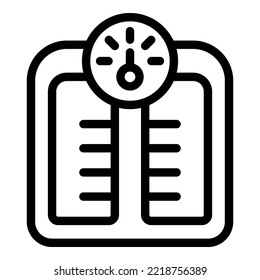 Fitness Scales Icon Outline Vector. Care Info. Run Program