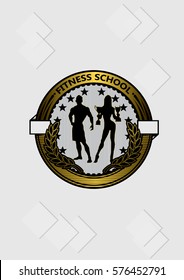 Fitness school emblem