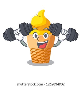 Fitness scoop banana ice cream with cartoon