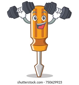 Fitness screwdriver character cartoon style