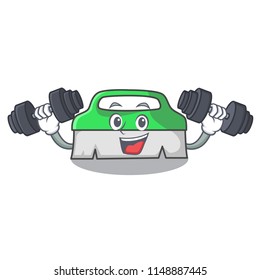 Fitness scrub brush character cartoon