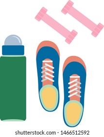Fitness set simple illustration on white background