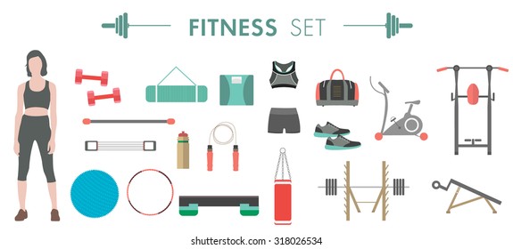 Fitness set - vector icons