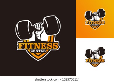 Fitness Shield Logo Template Design Vector, Emblem, Design Concept, Creative Symbol, Icon