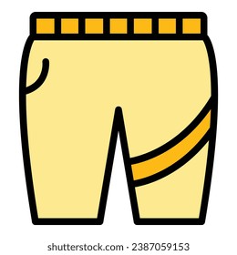 Fitness shorts icon outline vector. Workout gym. Online short color flat