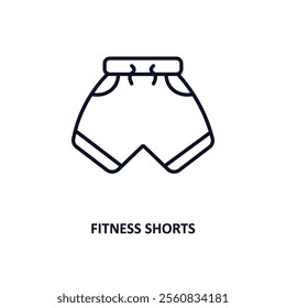 fitness shorts outline icon.  Thin line icon from gym and fitness collection. Editable vector isolated on white background
