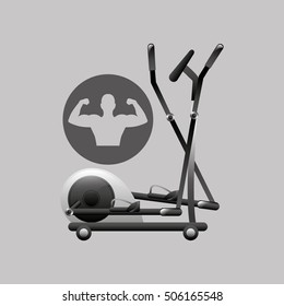 fitness silhouette elliptical machine gym graphic vector illustration eps10