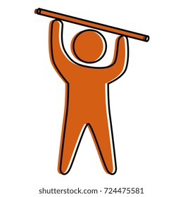 fitness silhouette human weight lifting