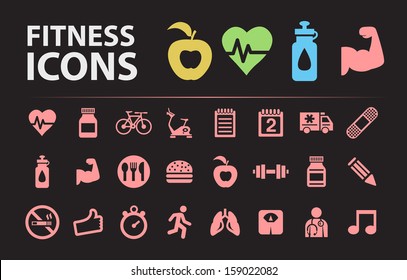 Fitness Silhouette Icons.