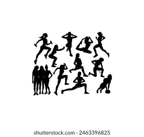 Fitness Silhouettes, art vector design
