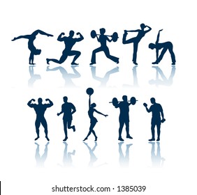 Fitness silhouettes. To see all my silhouettes, search by keywords: "agb-svect" or "agb-srastr"