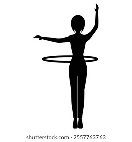 Fitness Silhouettes of Women Icon for Health and Workout Themes