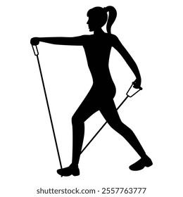 Fitness Silhouettes of Women Icon for Health and Workout Themes