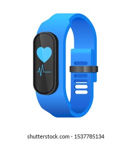 Fitness smart watch concept realistic isometric