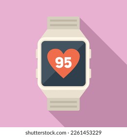 Fitness smartwatch icon flat vector. Sport exercise. Healthy gym