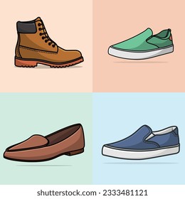 Fitness Sneakers set, fashion shoes for training running shoe vector illustration. Sports shoes, Fitness care, Comfortable shoes, Running and walking, Training footwear, Active sport.