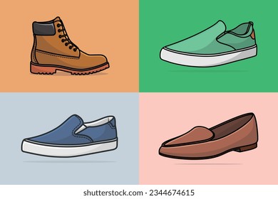 Fitness Sneakers set, fashion shoes for training running shoe vector illustration. Sports shoes, Fitness care, Comfortable shoes, Running and walking, Training footwear, Active sport.