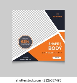 Fitness social media banner and post template