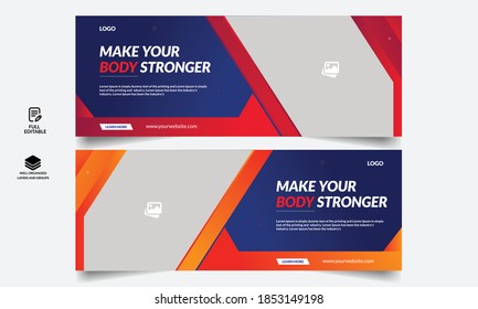 fitness social media cover make your body Facebook cover template 