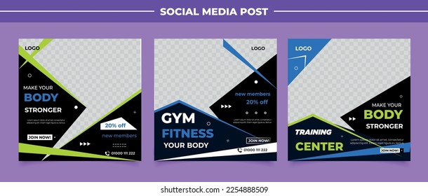 Fitness social media post banner template	