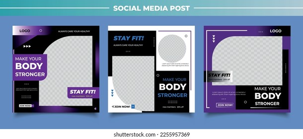 Fitness social media post banner template	