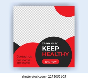 Fitness social media post banner template