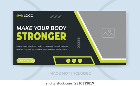 Fitness Social Media Web Banner And Youtube Thumbnail Design Template