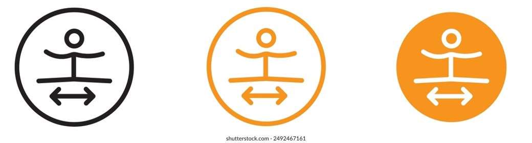 Fitness Split Legs Exercise Icon for Sports and Exercise Graphics Perfect for Representing Stretching and Fitness Exercises