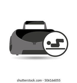 fitness sport bag icon man abs design vector illustration