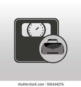 fitness sport bag icon weight scale vector illustration