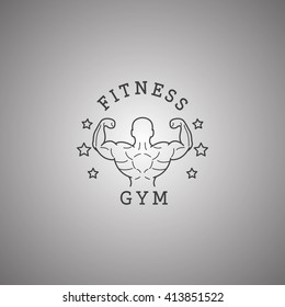 Fitness sport club isolated vintage vector label , labels, badges, logos , and designed elements
