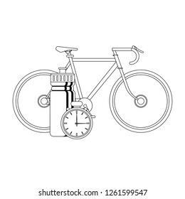Fitness and sport elements black and white