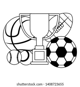Fitness and sport equipment elements cartoons vector illustration graphic design
