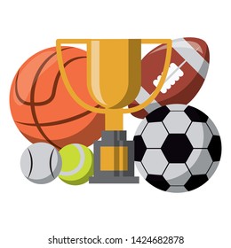 Fitness and sport equipment elements cartoons vector illustration graphic design