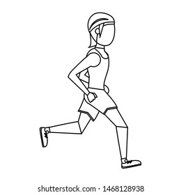 fitness sport excercise lifestyle man running isolated cartoon vector illustration graphic design