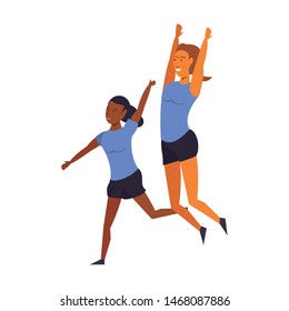 fitness sport exercise lifestyle, women doing stretching for workout, gym and yoga training cartoon vector illustration graphic design