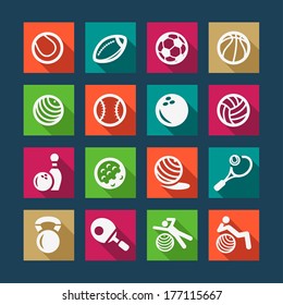 Fitness and Sport Flat Icons for web and mobile.